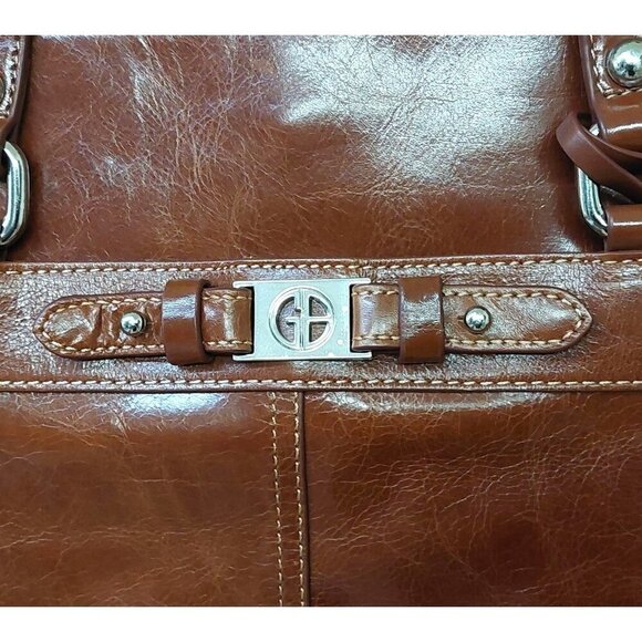Giani Bernini Large Purse Tote Laptop Shoulder Bag Purse In Glazed Vegan Leather - Picture 3 of 9